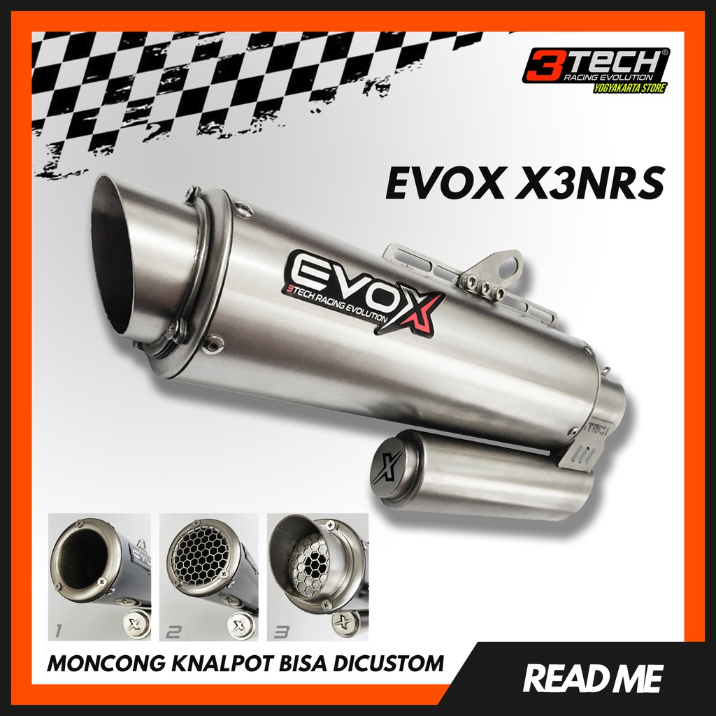 Knalpot EVOX X3NRS Silver Fullsystem by 3Tech Racing Evolution