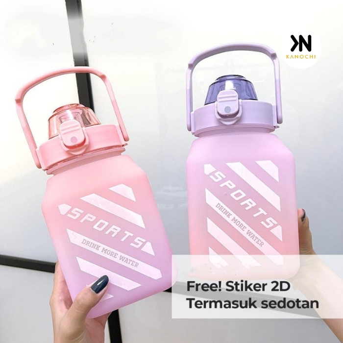 BOTOL MINUM ANAK GEMOY KOTAK GRADASI PASTEL 1.3 LITER 1300 ML