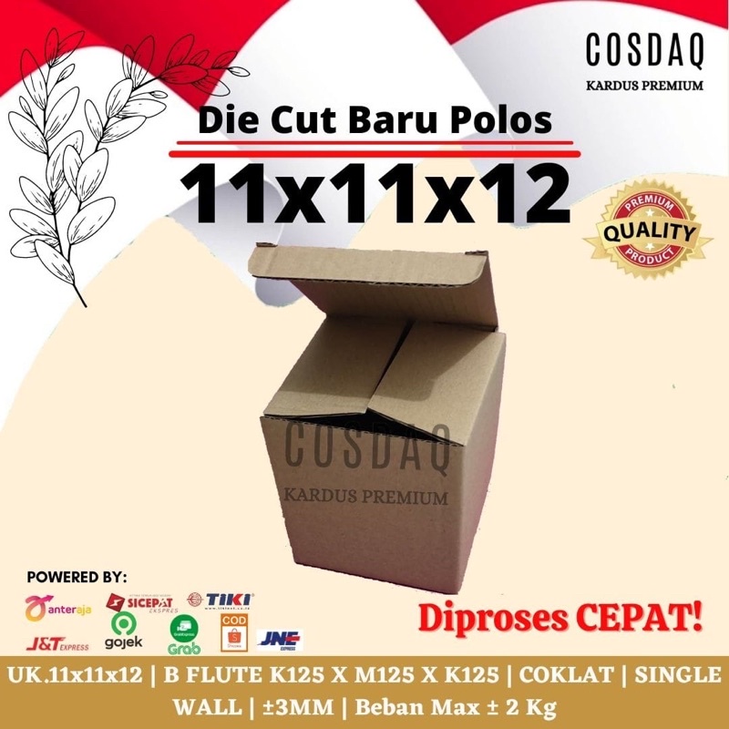 

Box diecut 11x11x12 cm kardus baru