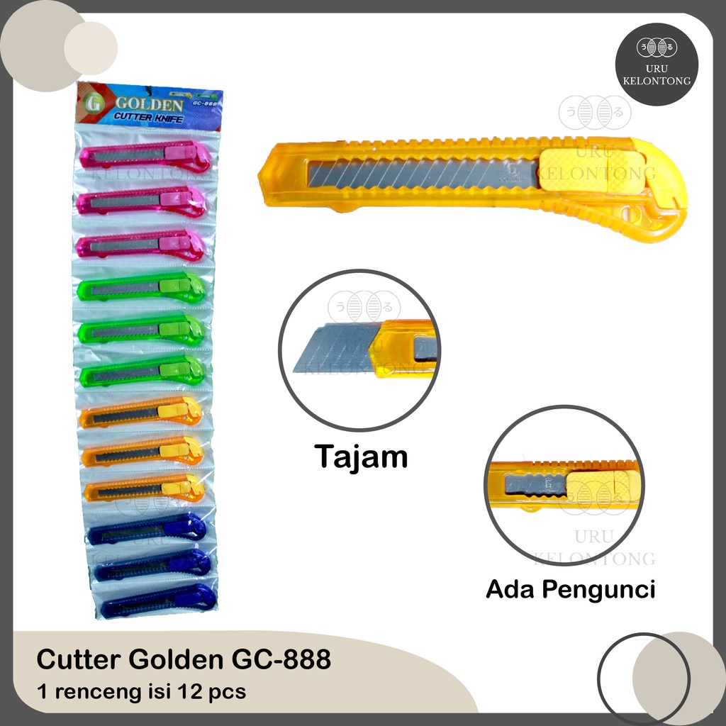 

TERMURAH Cutter Knife/Cutter plastik tajam /Cutter ukuran besar Golden GC-888