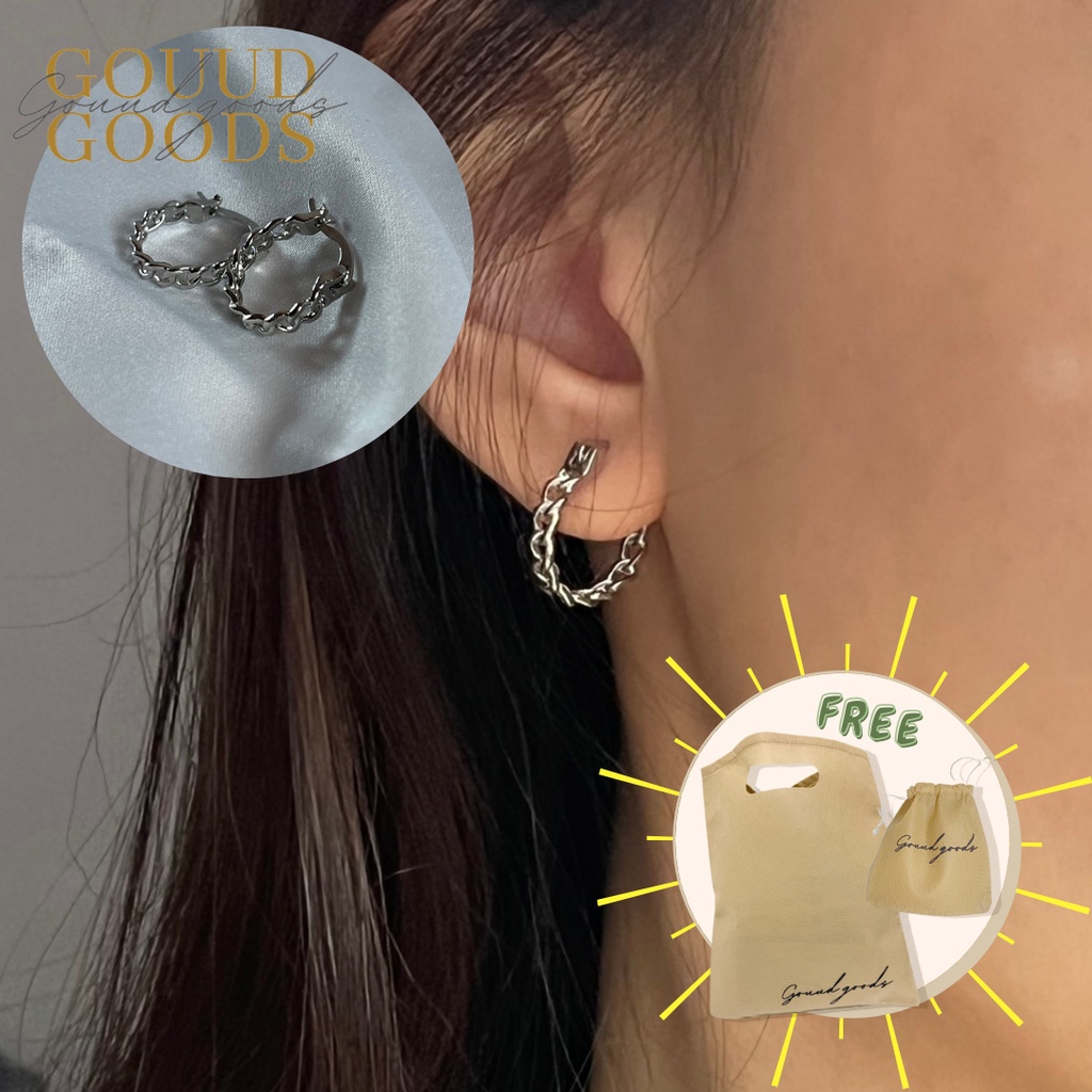 Mini Chain Earrings / Aksesoris Anting Wanita Anting Korea Murah / Fashion Earrings / Anting Rantai / Chain Earrings / Anting Bunga / Anting Mutiara