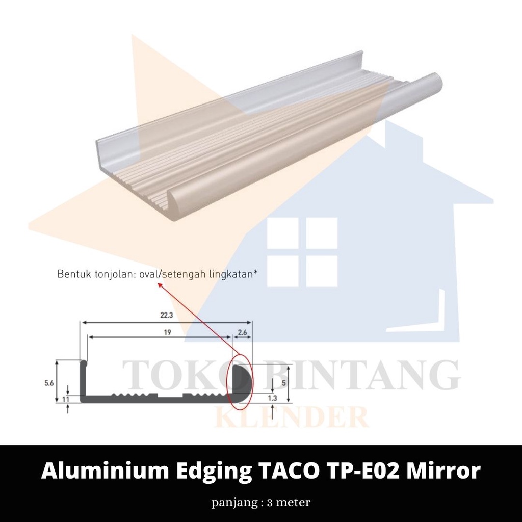 Aluminium Edging TACO TP-E02 Mirror