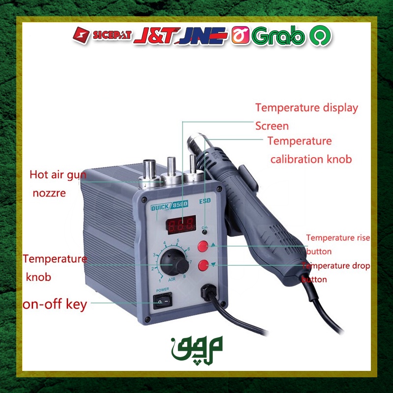 BLOWER QUICK 858D ORIGINAL / SOLDER UAP QUICK 858D BLOWER QUICK 858D BLOWER UAP 858D SMD HOT AIR / B