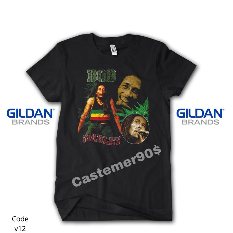 kaos Bob Marley vintage tag gildan