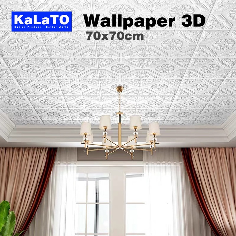 (KaLaTO) Wallpaper 3D FOAM / Wallpaper Dinding 3D Motif Foam Batik Bunga More High Quality / Wallfoam 3D-4