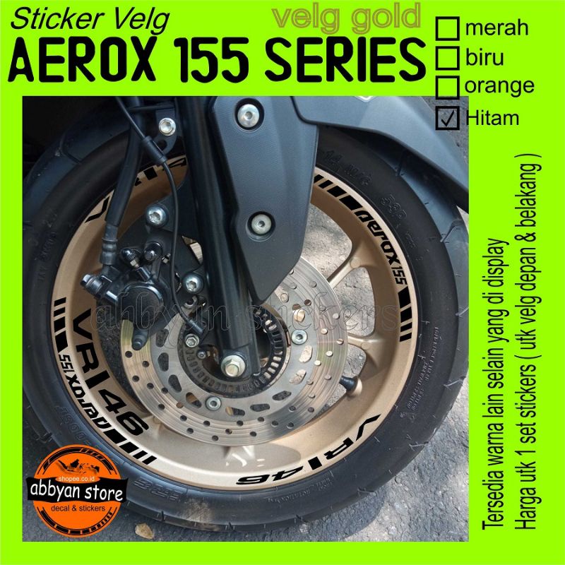 sticker velg aerox 155 yamaha decals velg gold aerox 155 vva