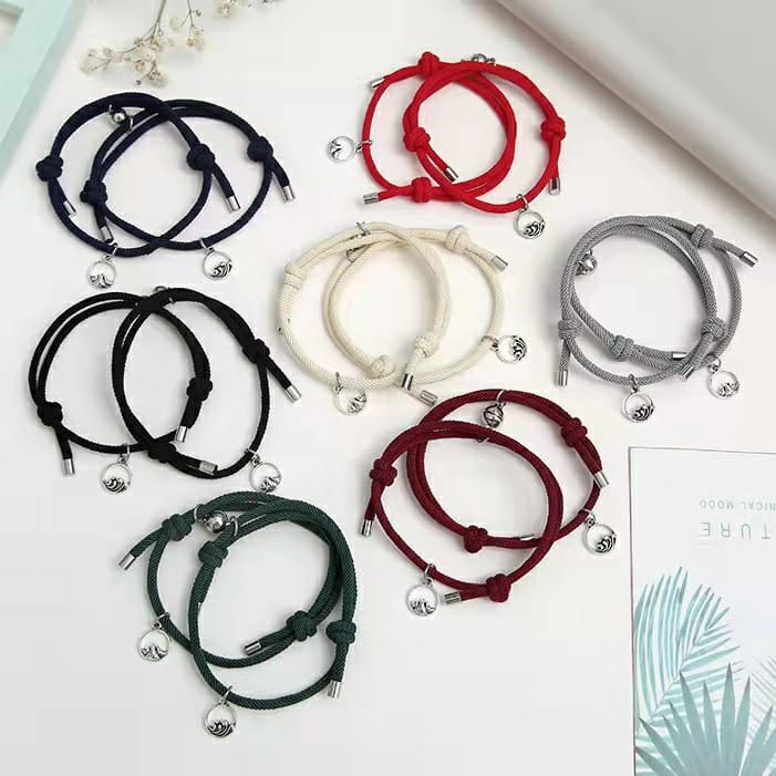 2 PC Gelang Couple Magnet Pacar Set LDR Pasangan Kembaran Cewek Cowok Sahabat