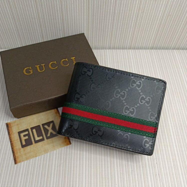 [PoX㊓] Dompet pendek pria Gucci Waterproof list hijau /Update terlaris