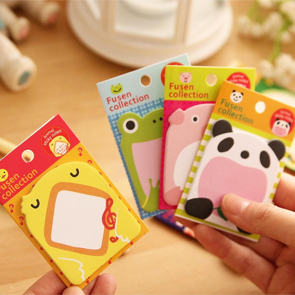 (Tk) Sticky Notes / Memo Pad Motif Kartun Hewan Lucu Untuk Stationery Sekolah / Kantor