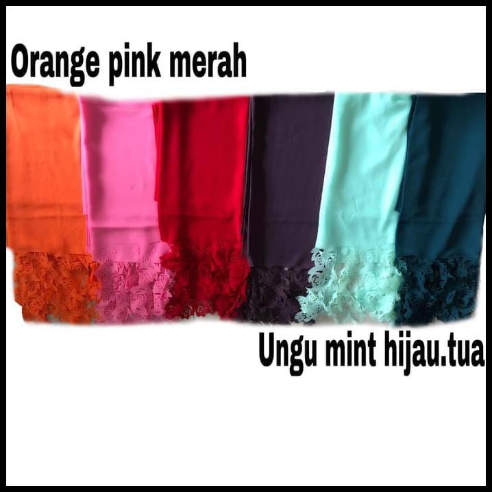 hzj9 jilbab hijab pashmina kerudung motif mawarj - hijau mint 25pk