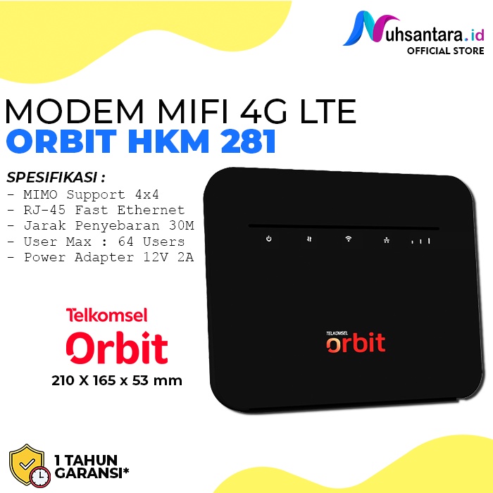 Modem WiFi Telkomsel Orbit PRO HKM 281 Modem Router Wifi 4G LTE Bundle