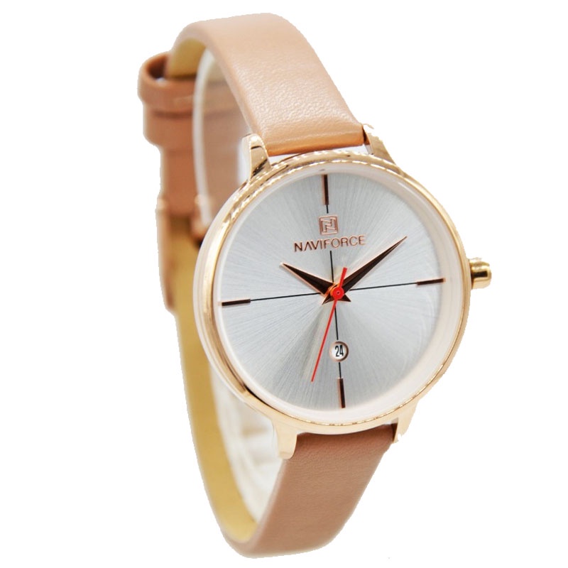 JAM TANGAN NAVIFORCE 5006 L1 KL LA WOMEN - KULIT - COKLAT NAVIFORCE ORIGINAL 5006 JAM NAVIFORCE 5006
