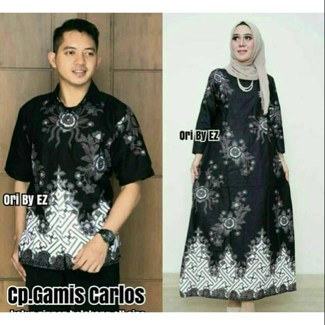 Cp gamis carlos bahan katun batik pekalongan