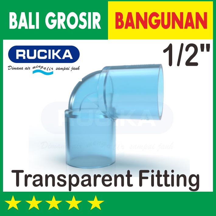 1/2" ELBOW KNEE KENI AW RUCIKA TRANSPARENT BENING TRANSPARAN FITTING PIPA