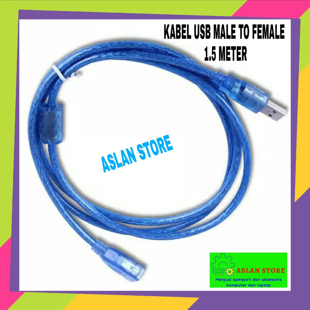 KABEL USB MALE TO FEMALE 1,5 M KABEL USB EXTENSION 1.5M PENYAMBUNG USB EXTENTION