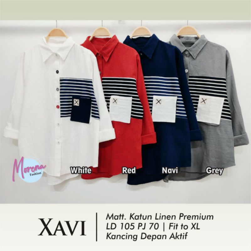 XAVI BLOUSE//BLOUSE KEMEJA LINEN PREMIUM//KEMEJA LINEN MORENA