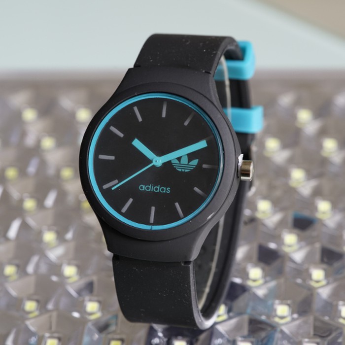 Jam Tangan Pria / Wanita Murah Adidas SK2845 Rubber Black Blue