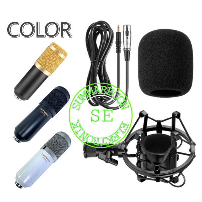 paket mic condenser recording bm 800 with soundcard v8+ youtuber bigo live