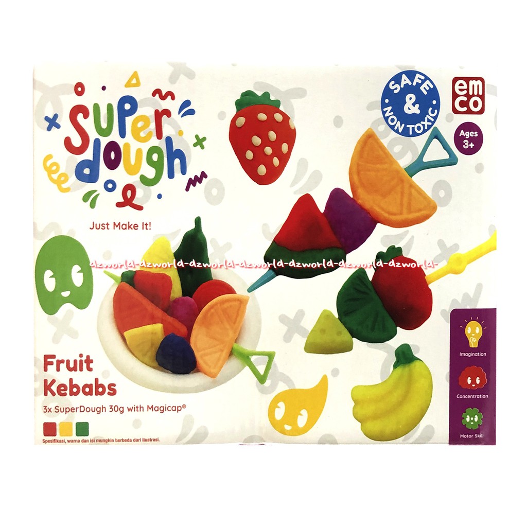 Emco Super Dough Fruit Kebab Mainan Lilin dogh Membuat Kebab Buah Buahan