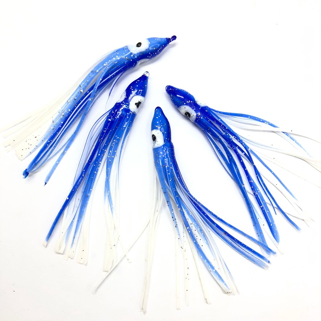 Skrit Cumi Octopus 9 cm warna Biru Putih Untuk Umpan Casting dan Assist Hook