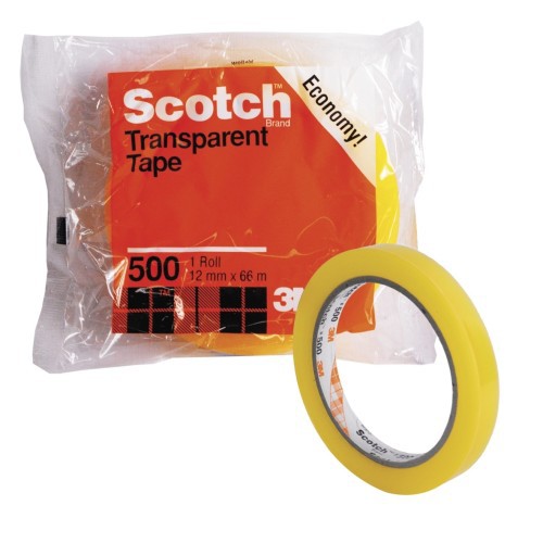 SOLASI SELOTIP 3M SCOTCH 500 12 MM X 66 M BENING ISOLASI BAGUS TRANSPARANT TAPE