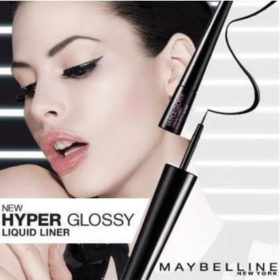 ☘️Yuri Kosmetik☘️ Maybelline Hyper Glosy Liquid Eye Liner - Black