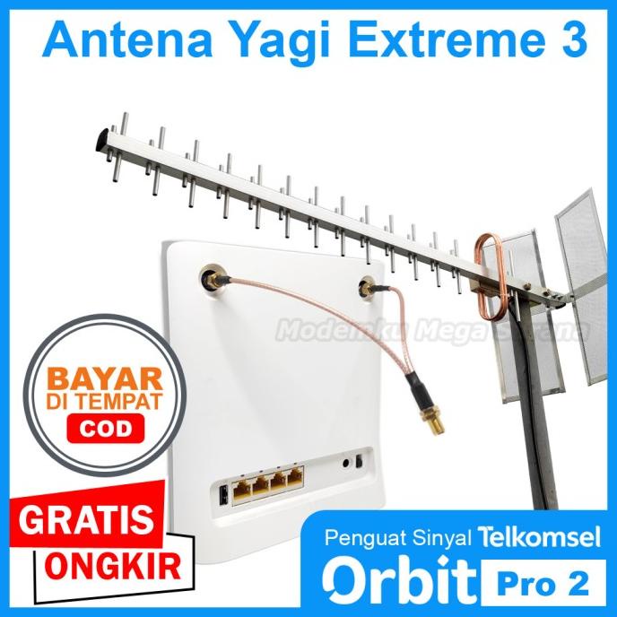 *****] Antena Penguat Sinyal Yagi Modem Telkomsel Orbit Pro 2 Yagi Extreme 3