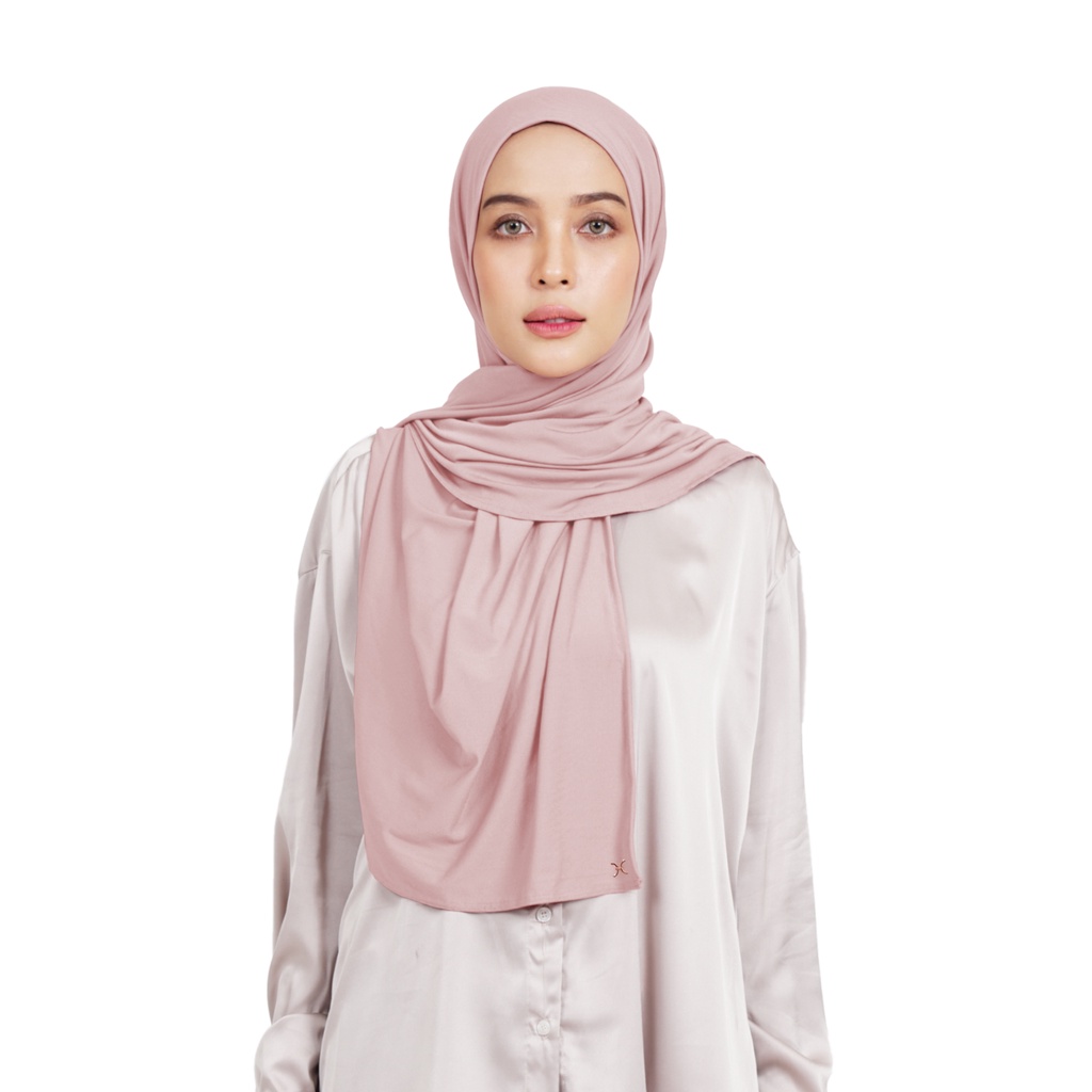Hameeda - Hannah Instant Hijab | Jersey Bergo Pashmina-Pale Rosette
