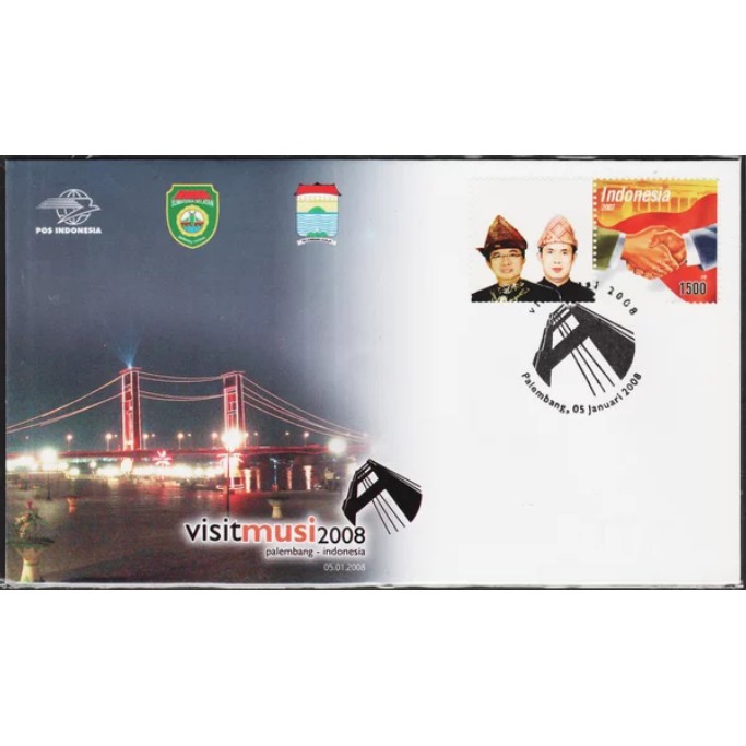 

Perangko Filateli I75 Indonesia Comemorative Cover 05.01.2008 Visit Musi 2008