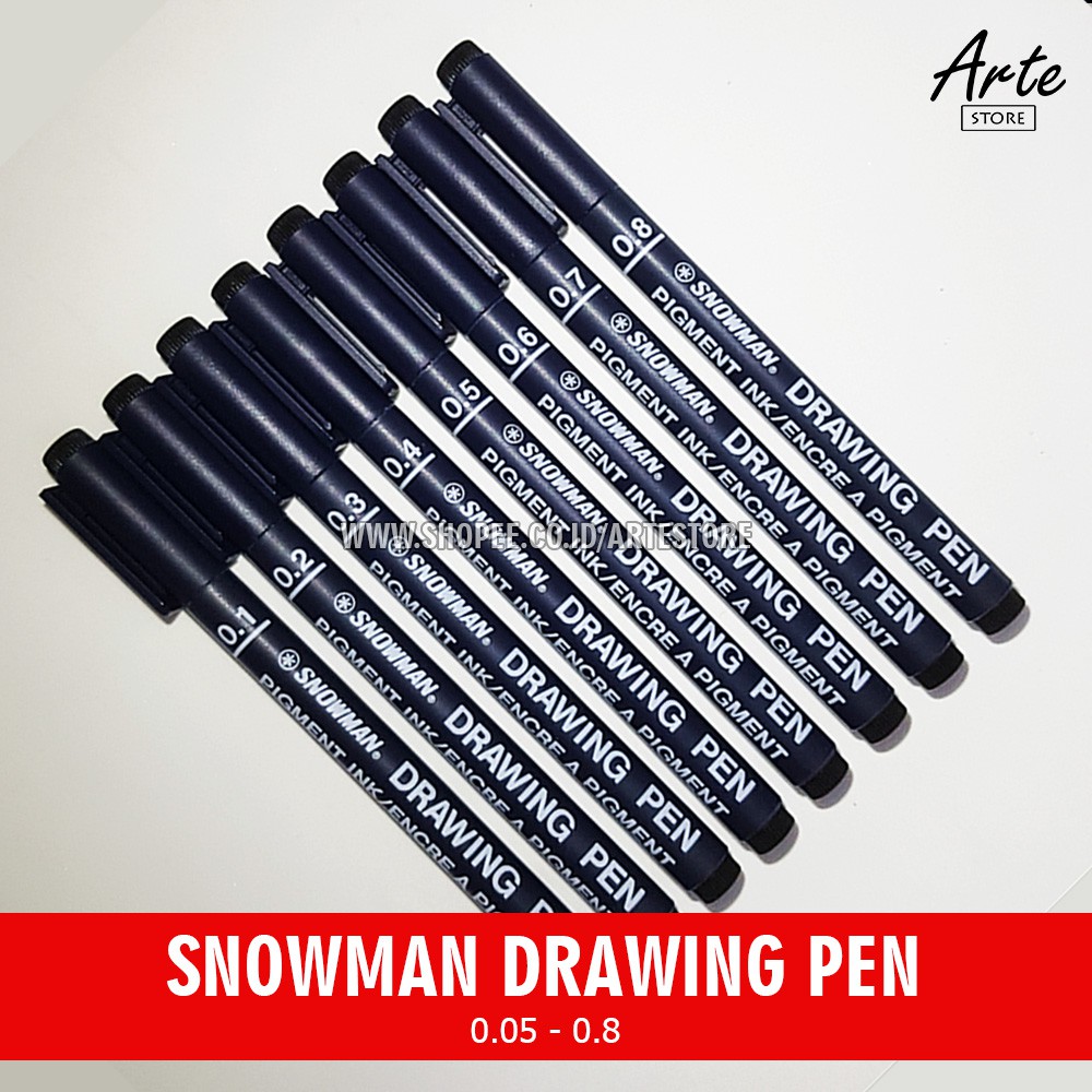Jual Drawing Pen Snowman 0 05 0 8 Satuan Indonesia Shopee Indonesia