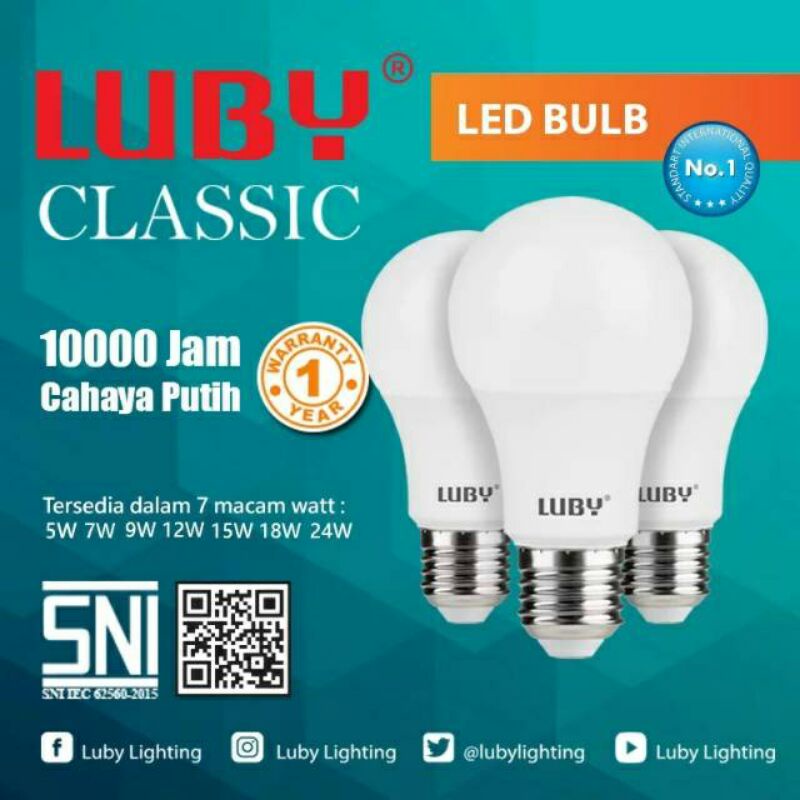 Hasna Mall - Lampu Led Luby Classic 12 Watt Cahaya Putih