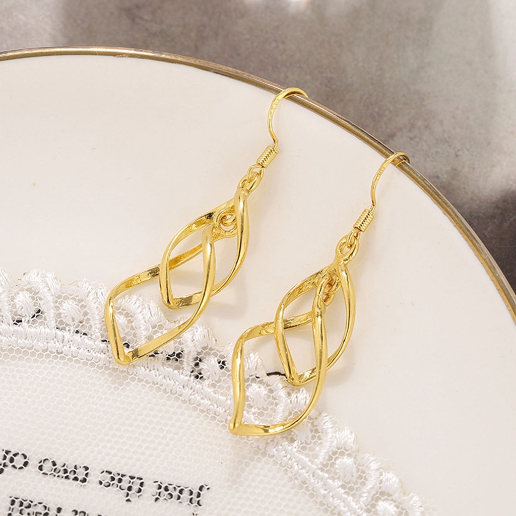 Hu Hu Hu Hu Hu Alat Bantu Pasang Kacamata♡ 1 Pasang Anting Kait Gantung Desain Spiral Gaya Bohemian Tahan Lama Untuk Wanita