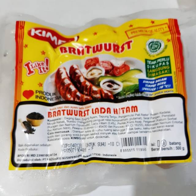 

Kimbo Sosis Lada Hitam isi 10 500gram