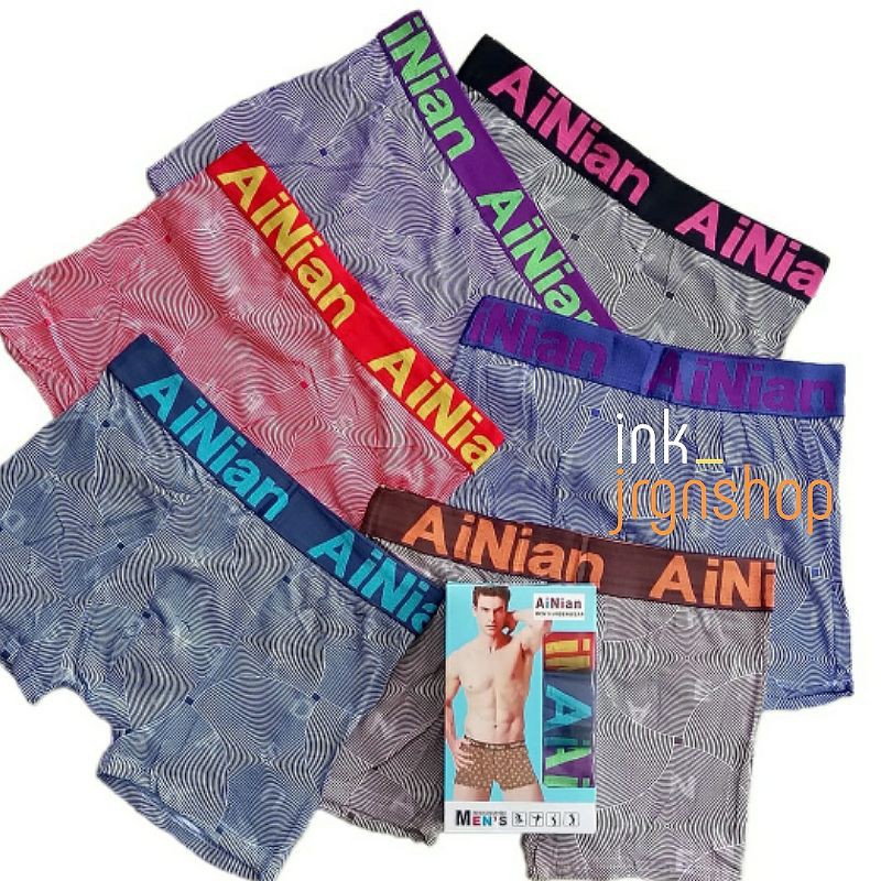 CELANA DALAM PRIA (1 BOX ISI 3 PCS) / CELANA DALAM BOXER PRIA AINIAN / CD BOXER PRIA DEWASA