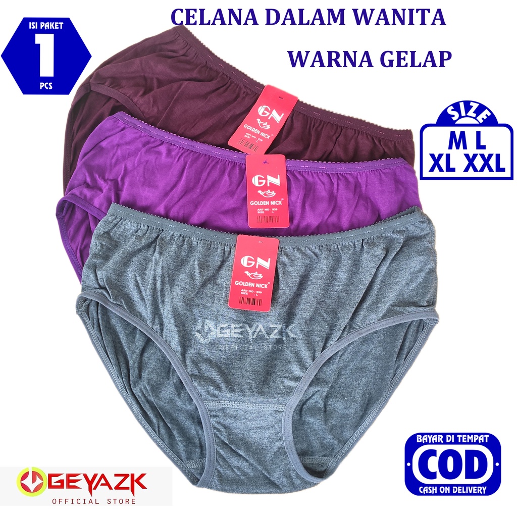 1 Pcs Celana Dalam Wanita Warna Gelap Cd Perempuan Real Pick