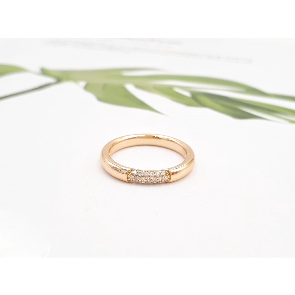 Cincin Emas Xuping Asli Polos Mata Kecil Cantik Elegan Perhiasan Xuping Lapis Emas Asli (COD)