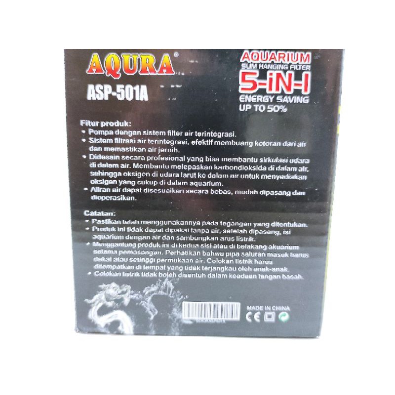 Promo murah pompa aquarium HANGING FILTER AQURA ASP 501A