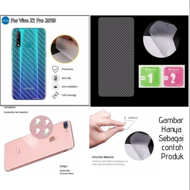 Vivo Y91 / y91 Garskin carbon Skin Karbon Antigores Belakang Hp anti gores Cover