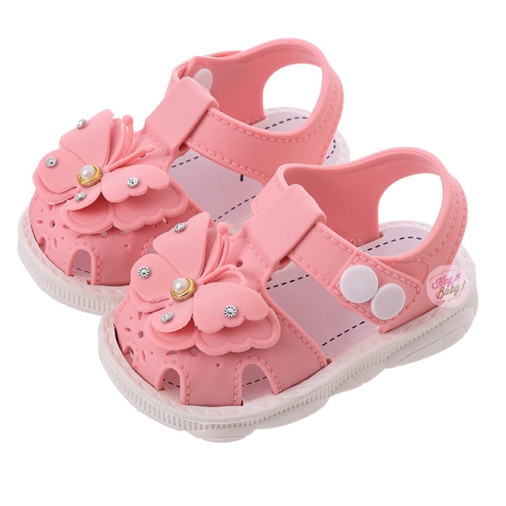 littleaaroon.store BUTIE ROSE 2588+5 Sandal Anak Perempuan Bahan Karet Model Lucu 1-4 Tahun Import