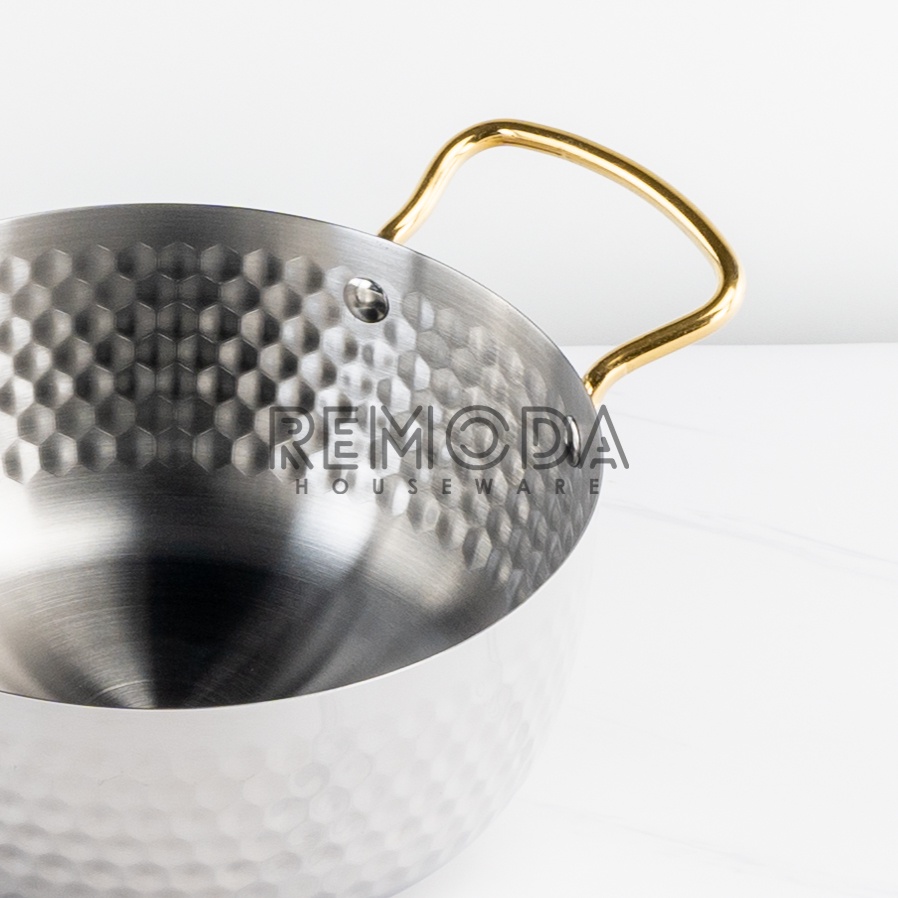 [Calypso] Korean Ramen Pot Stainless Steel Motif Gold &amp; Silver