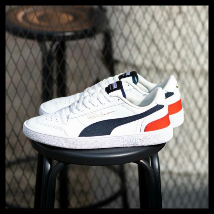 Sepatu Sneakers Casual Original Puma Ralph Sampson Low White Red Black - Putih, 42