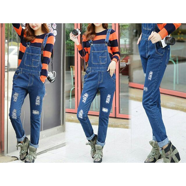 [Janetz jeans RO] Jumpsuit Wanita Jeans Biru Muda/Biru Tua