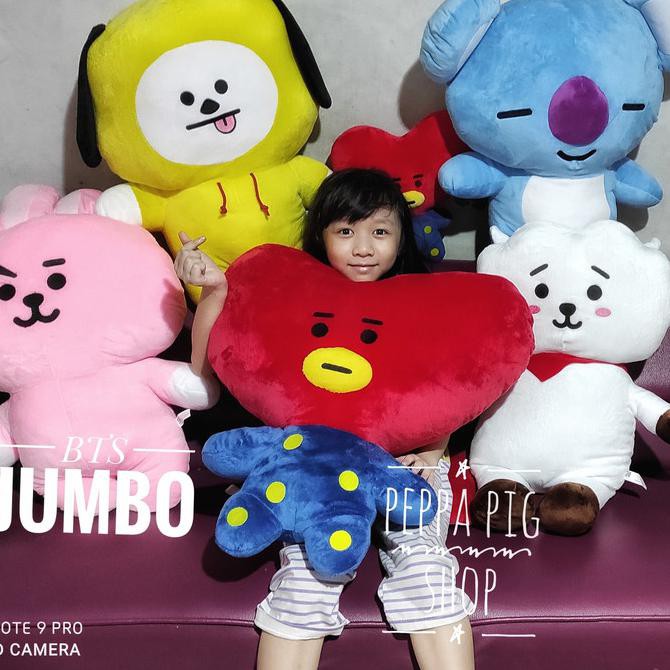 Boneka BTS BT21 super jumbo besar Unofficial - Merah