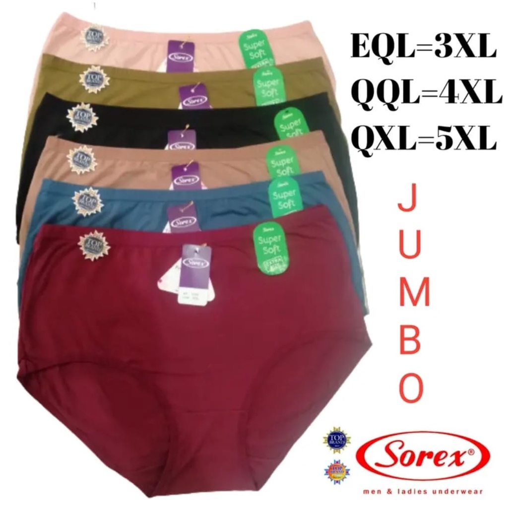 Celana dalam wanita sorex jumbo super soft 1248 original isi 6 pcs