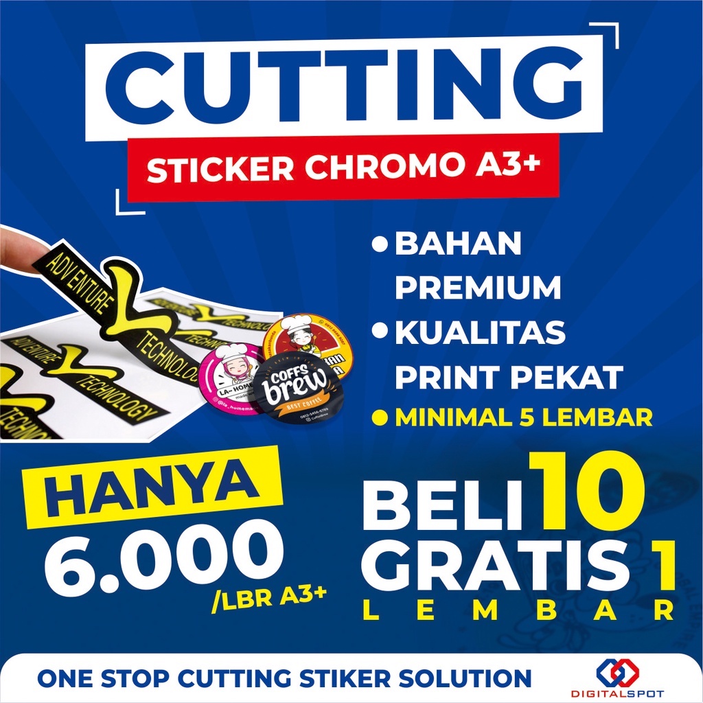 

Cetak stiker Chromo / Stiker Label Kemasan / Label Usaha
