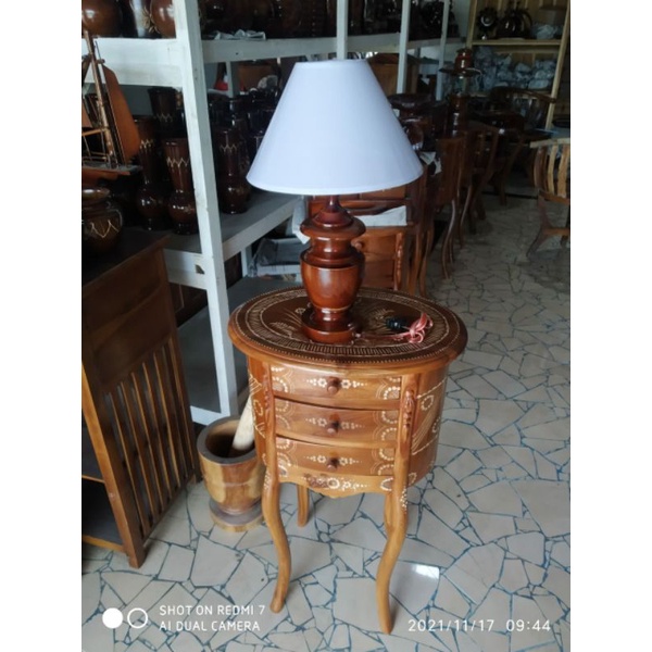 tempat lampu hias lampu sudut lampu tidur dari kayu jati
