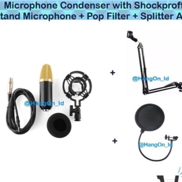 Paket Complete Condenser Microphone with Shockproof