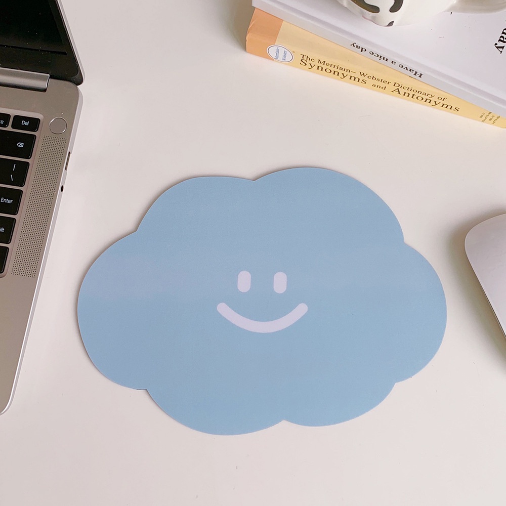 Japanese Style Blue/white Cloud Shape PVC Non Slip Waterproof Mousepad Creative Coaster for Friend Gift