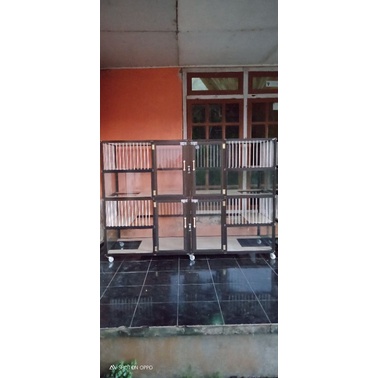 Kandang kucing alumunium PxLxT 180x60x120 (MIX KACA) tingkat 4