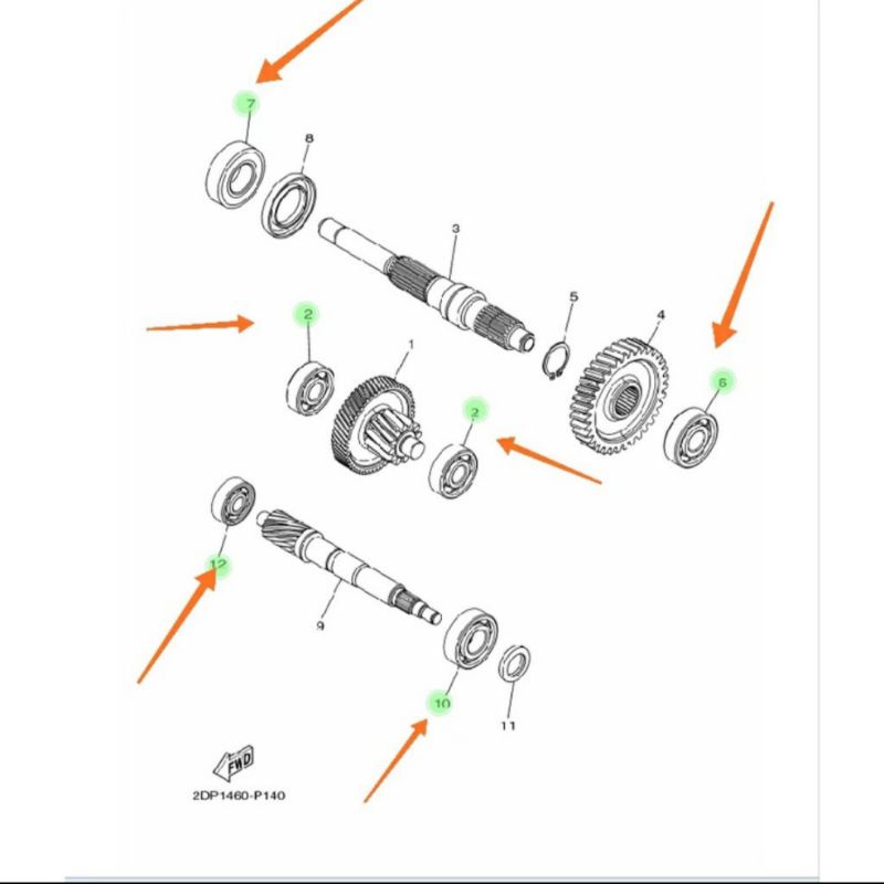 LAKER LAHER BEARING RASIO SET N-MAX NMAX LEXI AEROX 6 PCS ORIGINAL YAMAHA